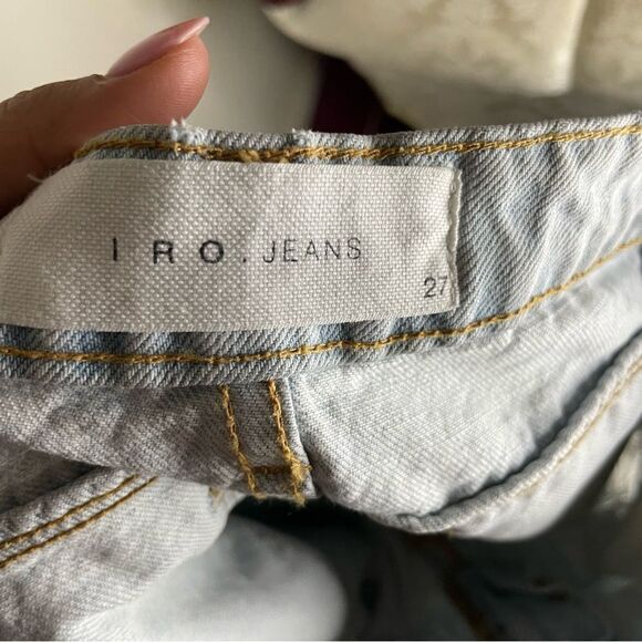 Revolve IRO Jeans Keazan Distressed Skinny Boyfriend Jeans  Light Wash- Size 27 - Picture 8 of 9